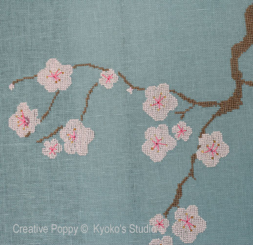 Kyoko's Studio - Le vieux cerisier, zoom 1 (grille de broderie point de croix)