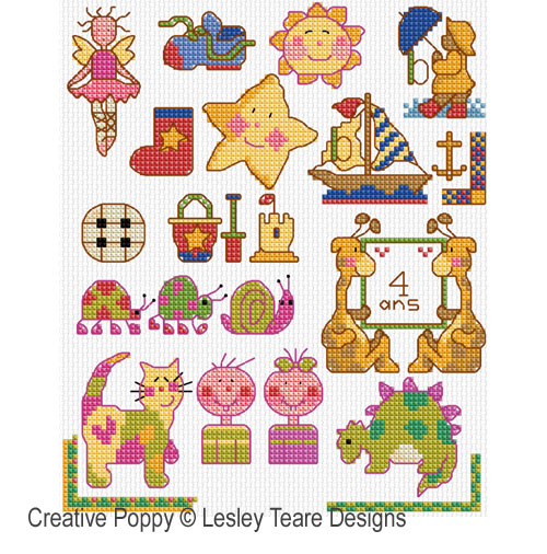 Lesley Teare - Mini motifs pour petits enfants (grille de broderie point de croix)