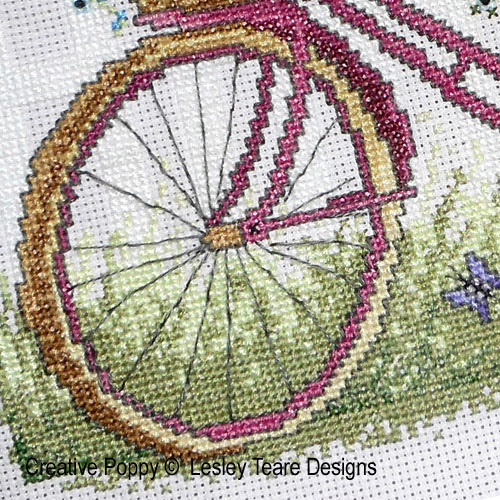 Lesley Teare - Vélo rétro, zoom 2 (grille de broderie point de croix)