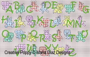 Alphabet Baby Jungle Creation Maria Diaz Grille De Broderie Point De Croix