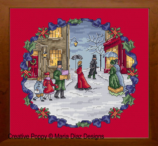 Maria Diaz - Noël autrefois (Victorian Christmas), zoom 3 (grille de broderie point de croix)