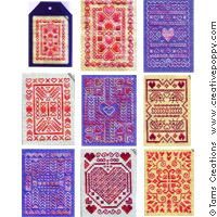 Tams Creations - Mini motifs Coeurs (cross stitch pattern chart ) (zoom1)