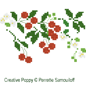 <b>Cerises et fraises</b><br>grille point de croix<br>création <b>Perrette Samouiloff</b>