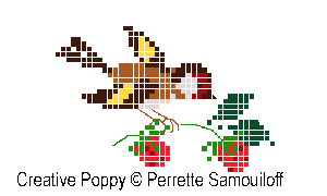 Cerises et fraises - grille point de croix - création Perrette Samouiloff (zoom 3)