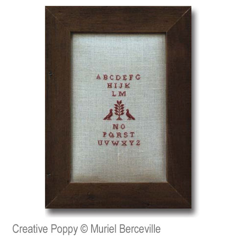 <b>2 Miniatures: Oiseau et Tulipe</b><br>grille point de croix<br>création <b>Muriel Berceville</b>