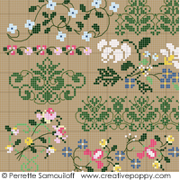 Frises mille-fleurs - grille point de croix - création Perrette Samouiloff (zoom 3)