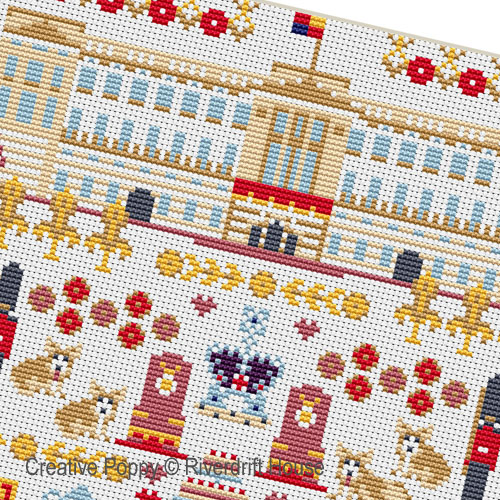 Riverdrift House - Le palais de Buckingham, zoom 1 (grille de broderie point de croix)