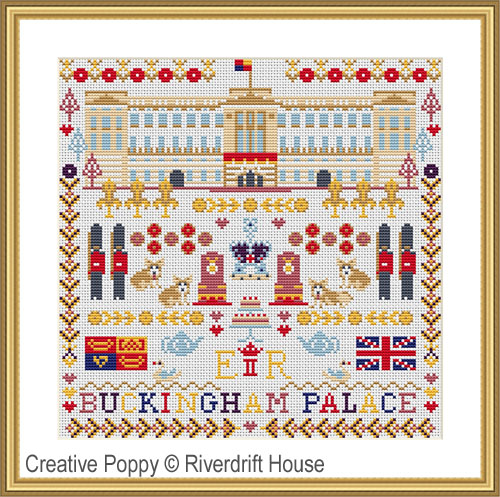 Riverdrift House - Le palais de Buckingham, zoom 4 (grille de broderie point de croix)