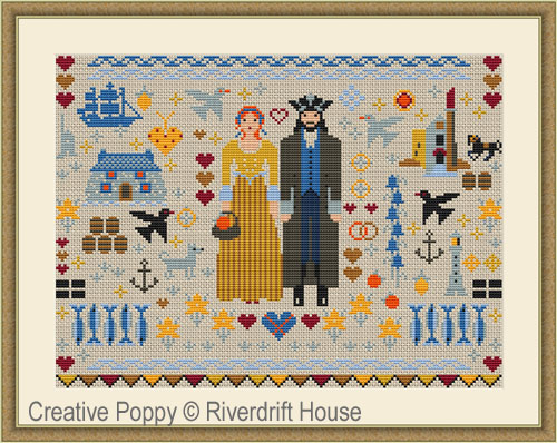 Riverdrift House - Folkies de Cornouailles, zoom 4 (grille de broderie point de croix)