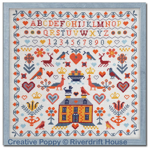 Riverdrift House - La maison jaune, zoom 4 (grille de broderie point de croix)