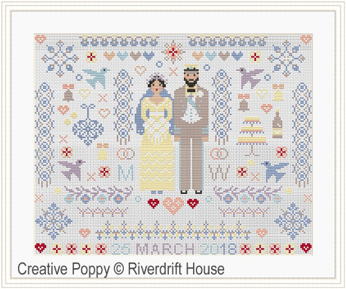 Riverdrift House - Mariage Folkies, zoom 4 (grille de broderie point de croix)