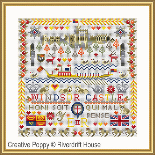 Riverdrift House - Le château royal de Windsor, zoom 4 (grille de broderie point de croix)