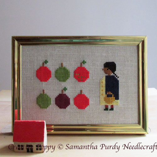 La saison des pommes, grille de broderie, création Samantha Purdy