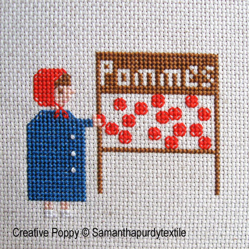 Samantha Purdy - Pommes, zoom 2 (grille de broderie point de croix)