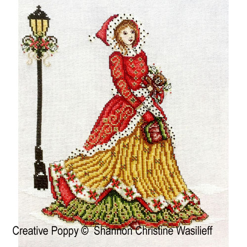 Lady victorienne, grille de broderie, création Shannon Christine Wasilieff