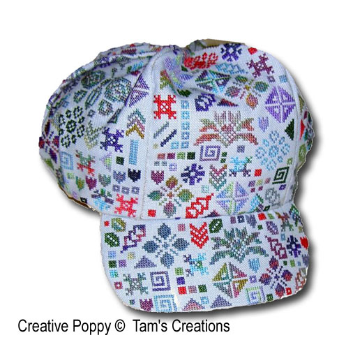Tam\'s Creations - Célaéno, casquette de baseball, zoom 3 (grille de broderie point de croix)