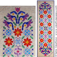 Banni&egrave;re florale satin - grille point de croix - Tam&#039;s Creations
