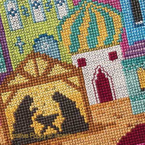 Tapestry Barn - Bethlehem (crèche de Noël), zoom 3 (grille de broderie point de croix)
