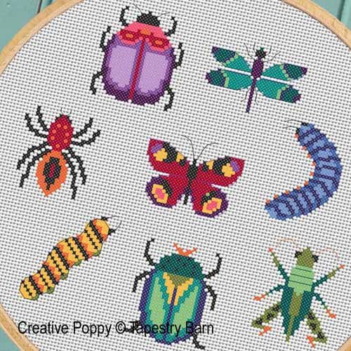 Tapestry Barn - Insectes et papillons (cross stitch pattern chart ) (zoom1)