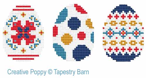 Tapestry Barn - Oeufs de Pâques scandinaves, zoom 1 (grille de broderie point de croix)