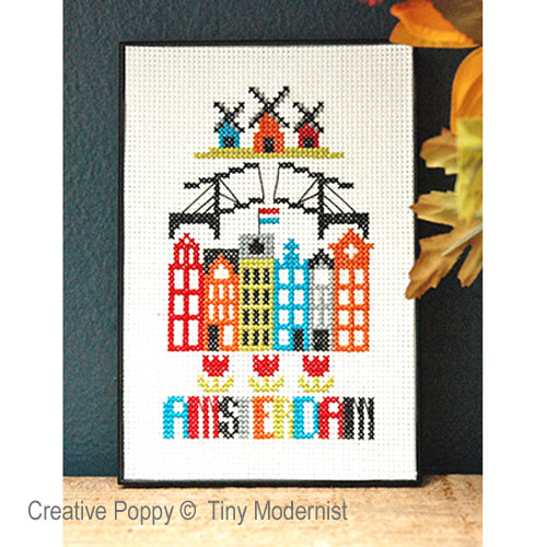 <b>Amsterdam</b><br>grille point de croix<br/>création <b>Tiny Modernist</b>