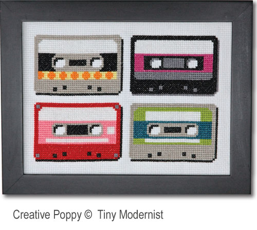 Tiny Modernist - Cassettes Rétro (grille de broderie point de croix)
