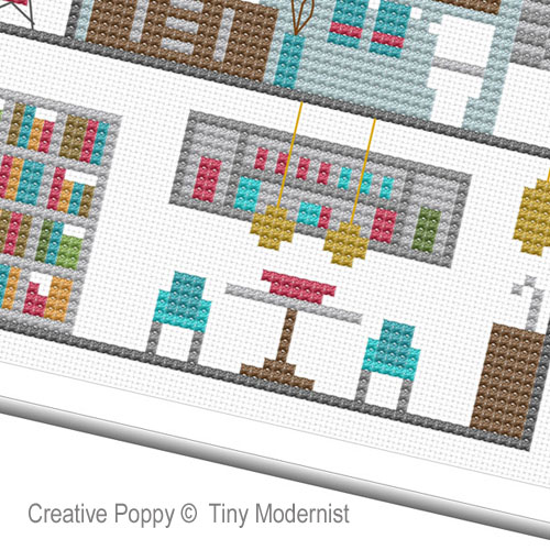 Tiny Modernist - La maison de poupée, zoom 4 (grille de broderie point de croix)