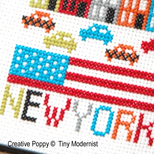 New York, grille de broderie, création Tiny Modernist