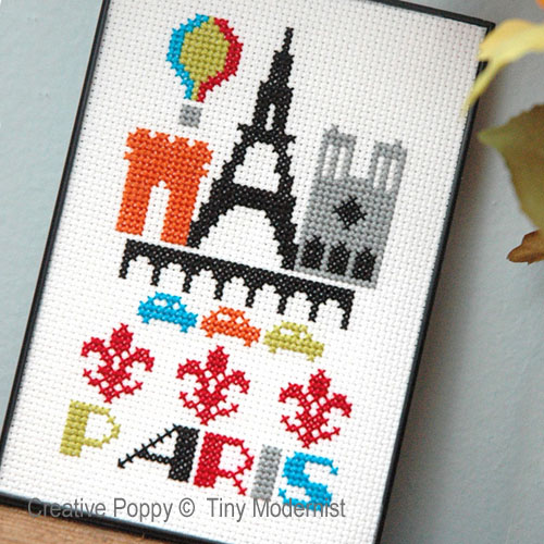 Tiny Modernist - Paris, zoom 1 (grille de broderie point de croix)
