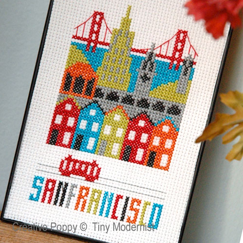 San Francisco, grille de broderie au point de croix, création Tiny Modernist