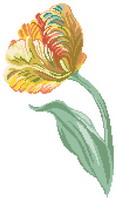 tulipe perroquet broderie point de croix cr&eacute;ation Monique Bonnin