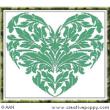 Un coeur en feuilles d'Acanthe - grille point de croix - création Alessandra Adelaide - AAN