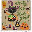 Le chat de Halloween - grille point de croix - création Barbara Ana