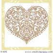 Coeur style Renaissance - grille point de croix - création Alessandra Adelaide - AAN