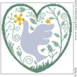 Coeur de colombe - grille point de croix - création Alessandra Adelaide - AAN