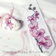Marque pages "Orchidée prune" et sa breloque - grille point de croix - création Faby Reilly