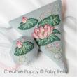 Etui ciseaux et breloque Lotus rose - grille point de croix - création Faby Reilly