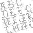 <b>Pinkeep dentelle avec monogrammes</b><br>grille point de croix<br>création <b>Agnès Delage-Calvet</b>