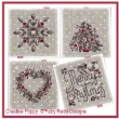 <b>Cartes de Noël - Christie - lot de 4</b><br>grille point de croix<br>création <b>Faby Reilly</b>