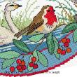 Lesley Teare - oiseaux en hiver, zoom 1 (grille de broderie point de croix)