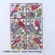 Lesley Teare - Petits motifs de Blackwork - Fleurs et oiseaux (grille de broderie point de croix)