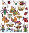 <b>Motifs Insectes et Papillons</b><br>grille point de croix<br>création <b>Lesley Teare</b>