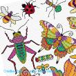 Lesley Teare - Motifs Insectes et Papillons, zoom 1 (grille de broderie point de croix)