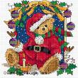 <b>Petit ours de Noël</b><br>grille point de croix<br>création <b>Lesley Teare</b>