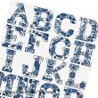 Lesley Teare Designs - Alphabet Bleu de Delft, détail 1 (grille point de croix)