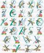 Lesley Teare Designs - Alphabet aux libellules (grille point de croix)