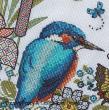 Lesley Teare - Iris et martin-pêcheur - Blackwork et couleur, zoom 1 (grille de broderie)