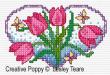 Lesley Teare - Coeurs en Fleurs, zoom 1 (grille de broderie point de croix)