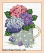 <b>Bouquet d'hortensias</b><br>grille point de croix<br>création <b>Lesley Teare</b>