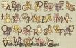 Alphabet Baby Jungle - Sépia, création Maria Diaz  - grille de broderie point de croix